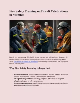 Fire Safety Training on Diwali Celebrations in Mumbai