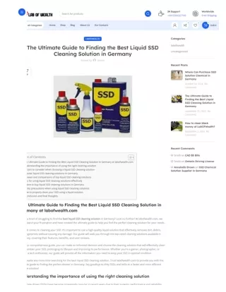 The Ultimate Guide to Finding the Best Liquid SSD Cleaning Solution in Germany