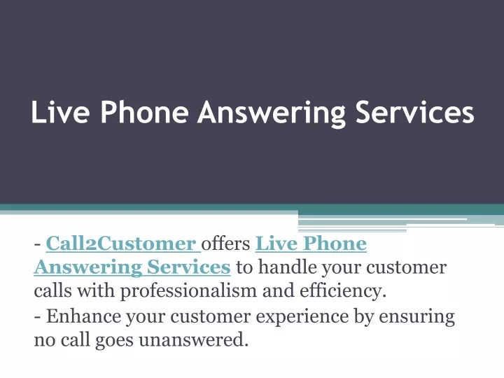 live phone answering services