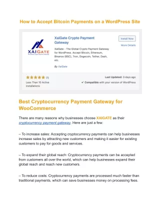 How to Accept Bitcoin Payments on a WordPress Site