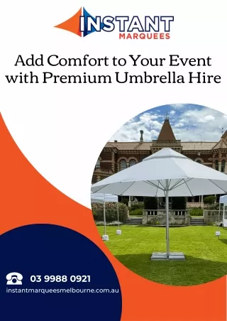 Add Comfort to Your Event with Premium Umbrella Hire