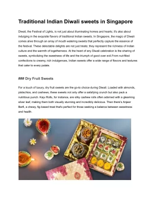 Traditional Indian Diwali sweets in Singapore