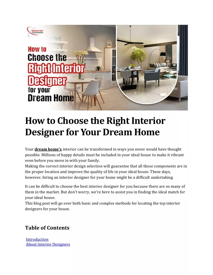 how to choose the right interior designer