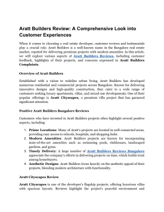 Aratt Builders Review_ A Comprehensive Look into Customer Experiences