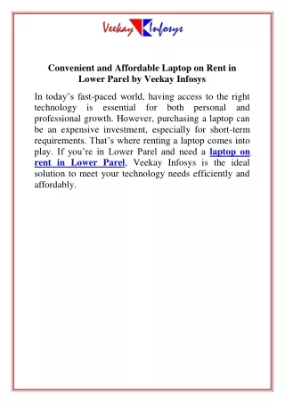 Convenient and Affordable Laptop on Rent in Lower Parel by Veekay Infosys (2)