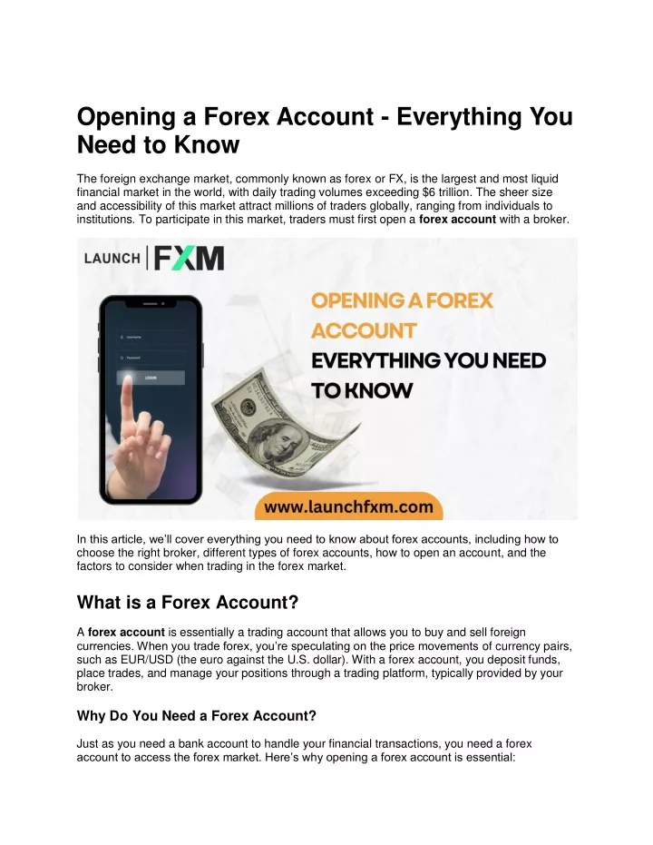 opening a forex account everything you need