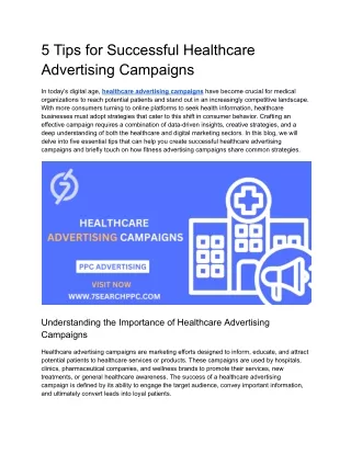 5 Tips for Successful Healthcare Advertising Campaigns