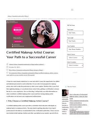 Certified Makeup Artist Course – Start Your Career Today