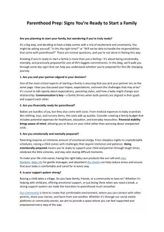 parenthood prep signs you re ready to start