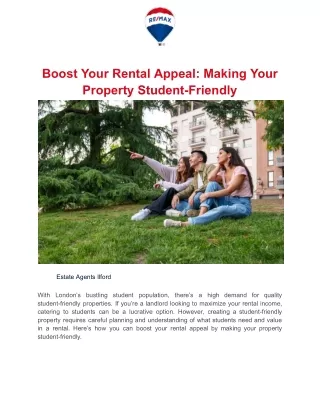 Boost Your Rental Appeal_ Making Your Property Student-Friendly - Estate Agents Ilford