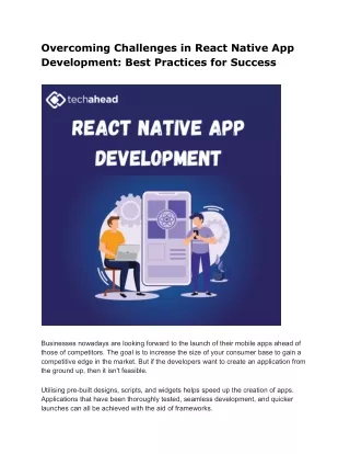 overcoming challenges in react native