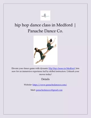 hip hop dance class in Medford