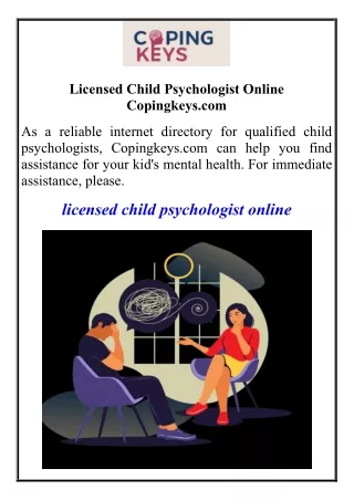 licensed child psychologist online copingkeys com
