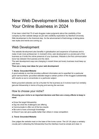 New Web Development Ideas to Boost Your Online Business in 2024