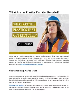 What Are the Plastics That Get Recycled