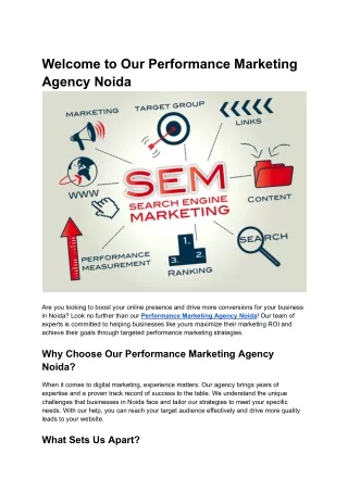 Performance Marketing Agency Noida