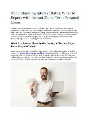 Understanding Interest Rates: What to Expect with Short-Term Personal Loan