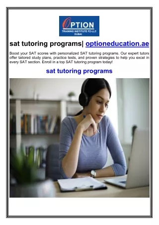 sat tutoring programs optioneducation ae