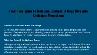 Welcome bonus by Khelraja