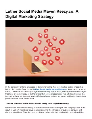 Luther Social Media Maven Keezy.co_ A Digital Marketing Strategy