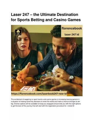 Laser 247 – the Ultimate Destination for Sports Betting and Casino Games