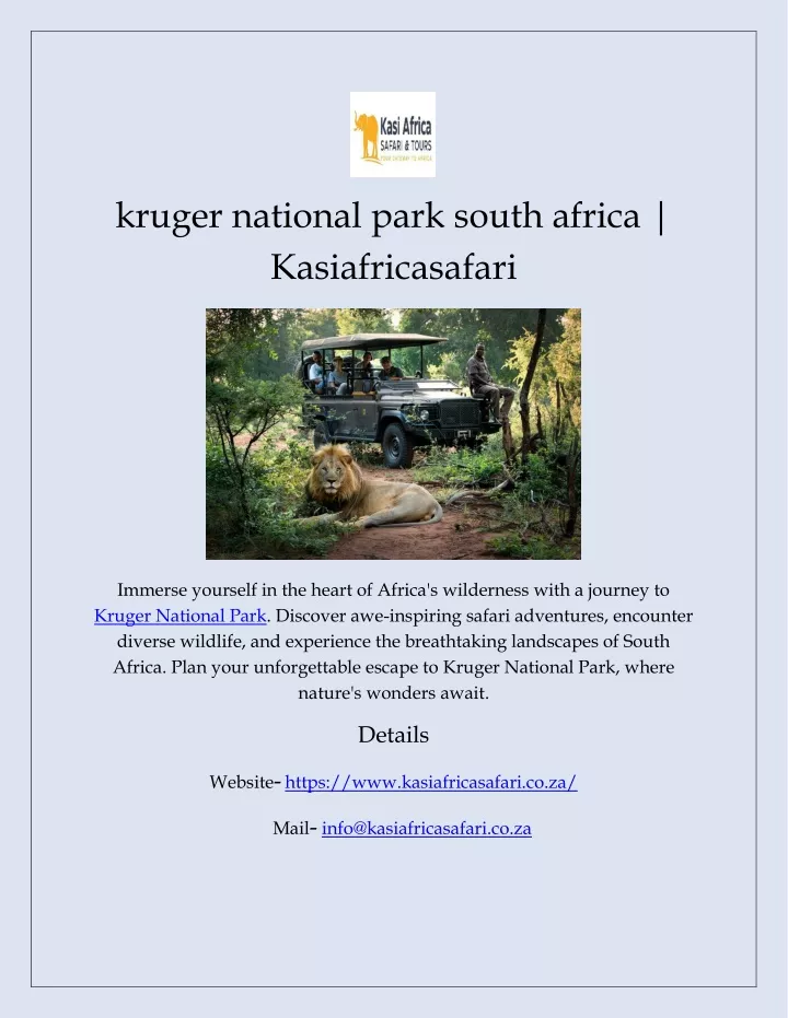 kruger national park south africa kasiafricasafari