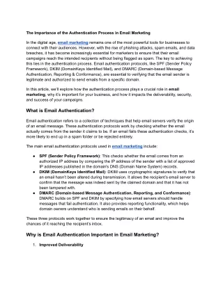 the importance of the authentication process