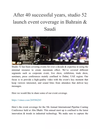 After 40 successful years, studio 52 launch event coverage in Bahrain & Saudi