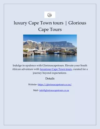 luxury Cape Town tours