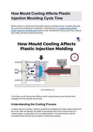 How Mould Cooling Affects Plastic Injection Moulding Cycle Time