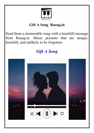 Gift A Song  Raaag.in