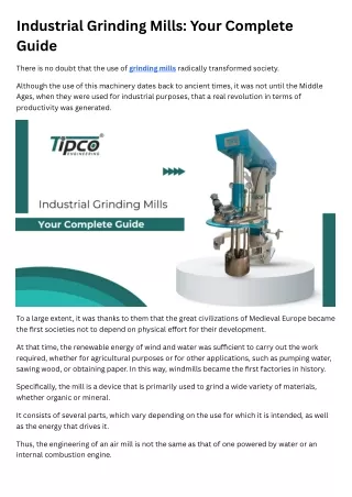 Industrial Grinding Mills Your Complete Guide