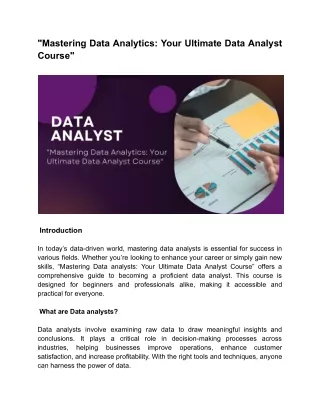 _Mastering Data Analytics_ Your Ultimate Data Analyst Course_