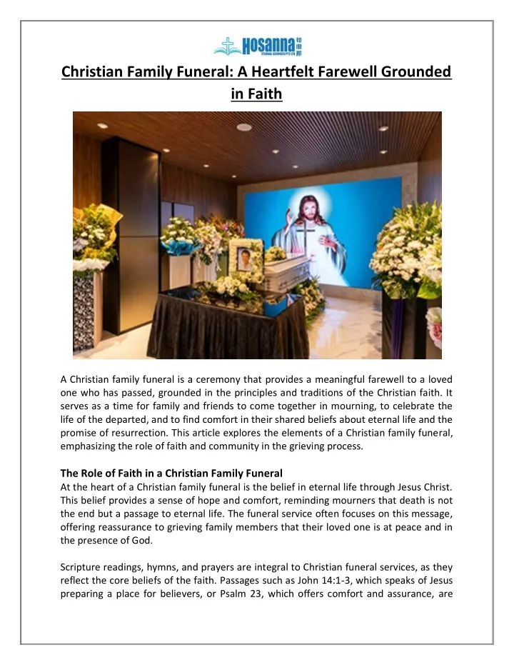 christian family funeral a heartfelt farewell