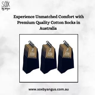 Experience Unmatched Comfort with Premium Quality Cotton Socks in Australia