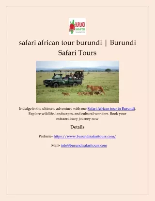 safari african tour burundi