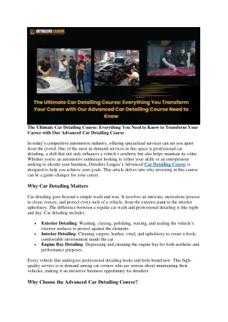 the ultimate car detailing course everything