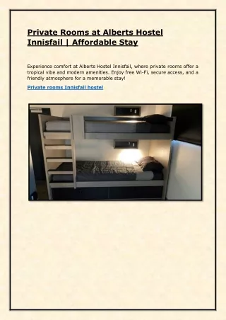 Private Rooms at Alberts Hostel Innisfail | Affordable Stay