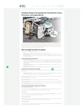A complete detailed guide to scrapping your Hyundai Eon