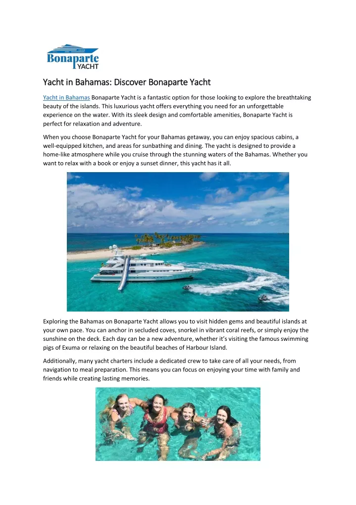 yacht in bahamas discover bonaparte yacht yacht