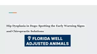 Hip Dysplasia in Dogs_ Spotting the Early Warning Signs and Chiropractic Solutions
