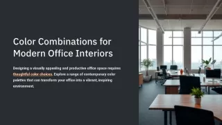 Creative Color Combinations for Modern Office Interiors