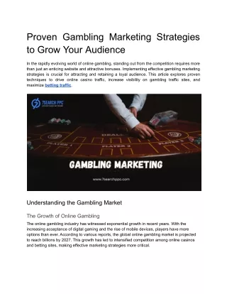 Proven Gambling Marketing Strategies to Grow Your Audience