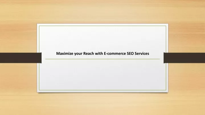 maximize your reach with e commerce seo services