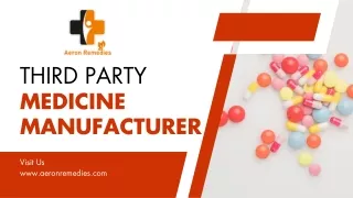 Third Party Medicine Manufacturer in India