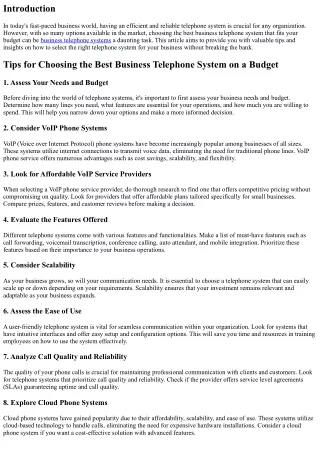 Tips for Choosing the Best Business Telephone System on a Budget