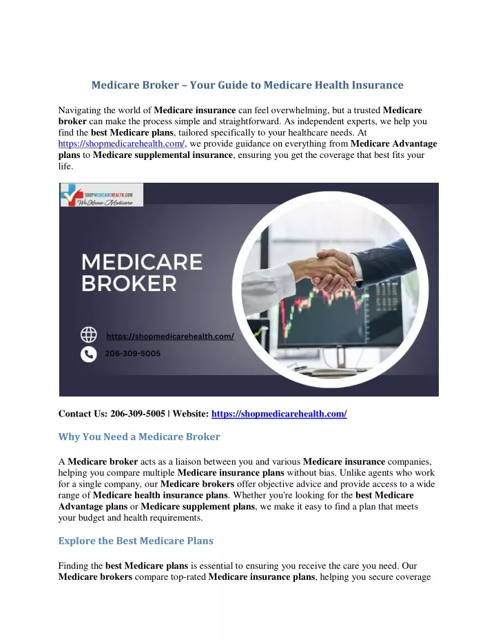 medicare broker your guide to medicare health