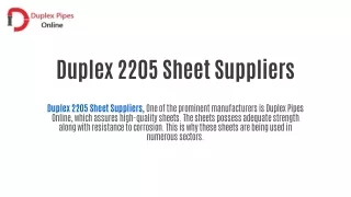 Duplex 2205 Sheet Suppliers