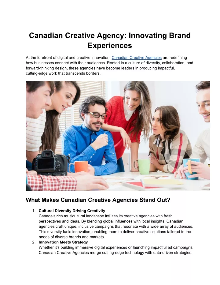 canadian creative agency innovating brand