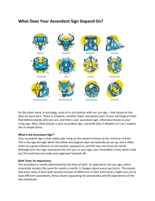 What Does Your Ascendant Sign Depend On?